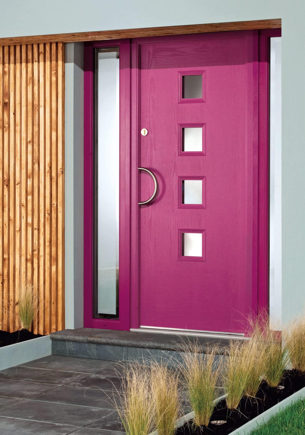 coloured front doors made with composite