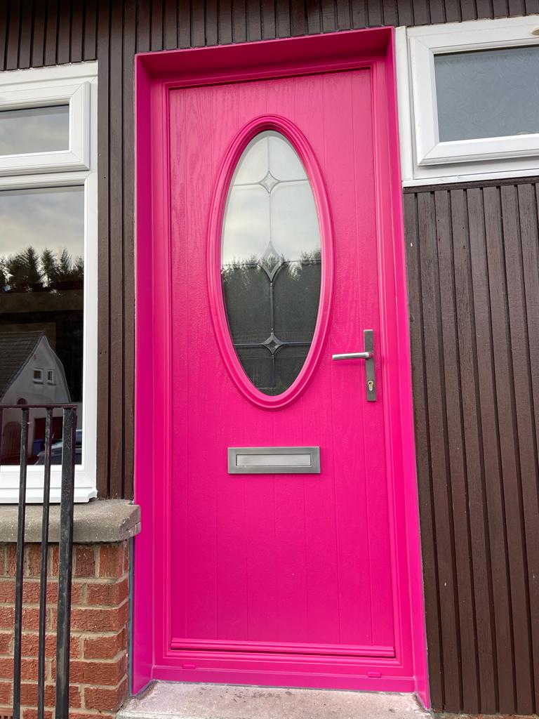 hot pink composite door