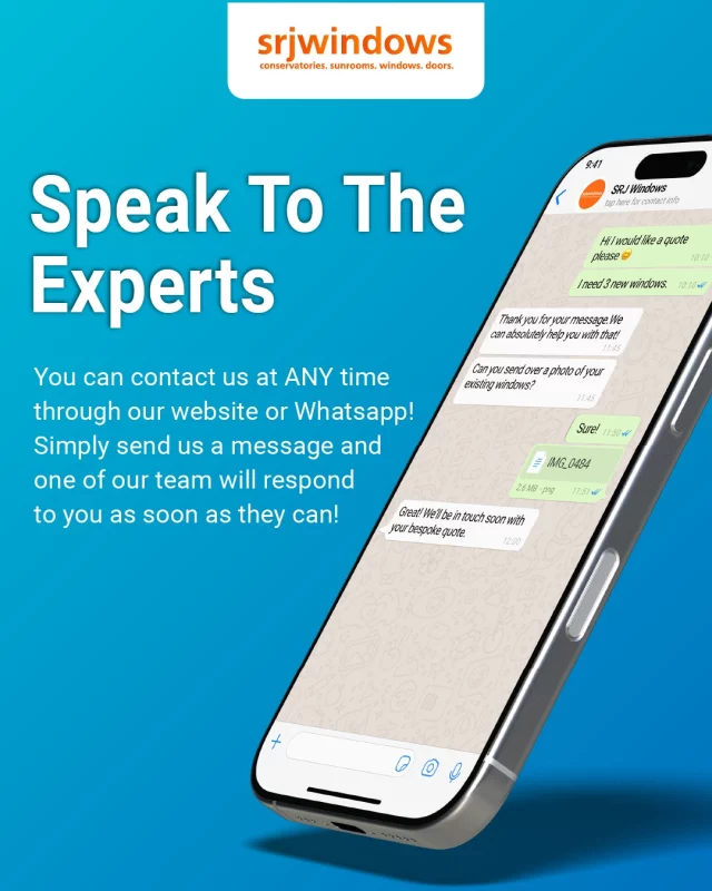 Would you like to learn more about our product range?🔎

Then get in touch with our helpful team over the phone, through our online messaging service or WhatsApp today!📞💬

Speaking to our home improvement experts has never been easier. 

https://www.srjwindows.com/contact/