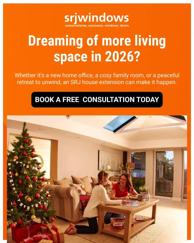 Dreaming of more living space in 2026? 🏡

Whether it’s a new home office, a cosy family room, or a peaceful retreat to unwind, an SRJ house extension can make it happen.

Our bespoke extensions are designed to add comfort, value, and style - perfectly tailored to your lifestyle. 💡

And with moving costs on the rise, extending your home is a smart, stress-free alternative to relocating - saving you both time and money.

Discover our extension options on our website today.

And start planning your dream space today, and let SRJ help turn your vision into reality. 👇

https://www.srjwindows.com/contact/