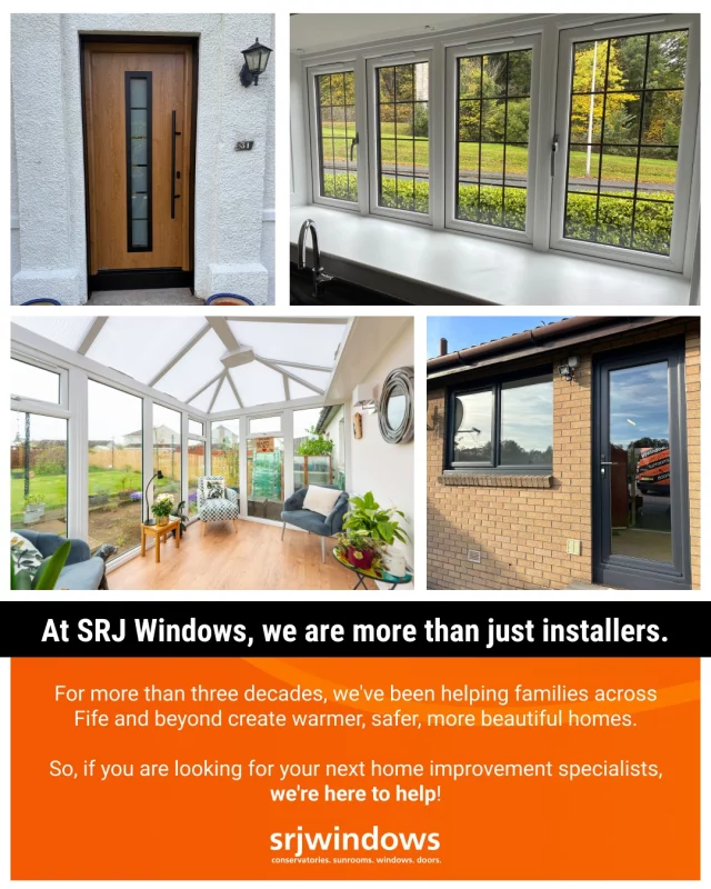 At SRJ Windows, we are more than just installers.

We're your local home improvement experts. 🏠

For more than three decades, we've been helping families across Fife and beyond create warmer, safer, more beautiful homes.

So, if you are looking for your next home improvement specialists and you're based in or around...

📍 Central Scotland
📍 Fife
📍St Andrews
📍Edinburgh
📍Dundee
📍Perth
📍Stirling

📲 Then get in touch with the team at SRJ today! 👇

https://www.srjwindows.com/contact/