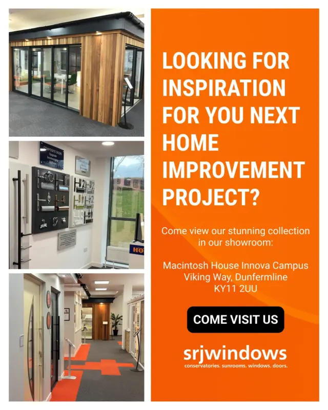 Looking for inspiration for your next home improvement project? 🏡

Visit our Dunfermline showroom and explore our range of windows, doors, conservatories, sunrooms and orangeries in person.

Seeing the products up close is a great way to compare styles, colours and finishes, while our friendly team is on hand to answer any questions and offer expert advice.

Plan your visit today 👇
https://www.srjwindows.com/contact/

#showroom #homeimprovement #windows #doors #srjwindows"